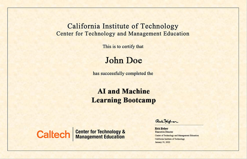AI Machine Learning Bootcamp By Caltech CTME | Top AI Machine Learning